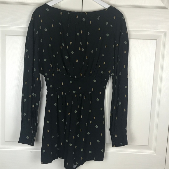 Free People Love Grows Romper Black Combo XS - Picture 3 of 8